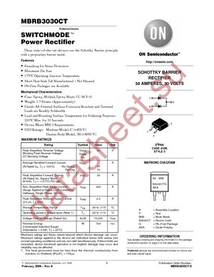 MBRB3030CTG datasheet  